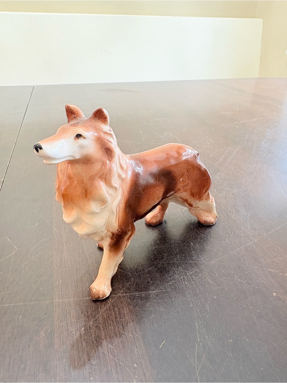 Vintage Japan Brown porcelain Collie Dog Figurine